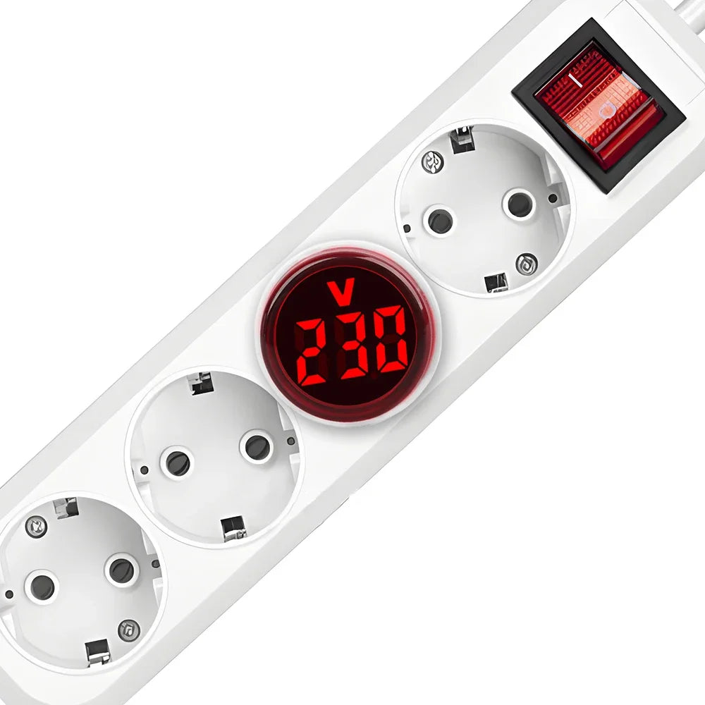 Digital Current and Voltage Ammeter, Circular LED Display, EU Plug, Digital LED Display, Electrical Instruments Whatever the Treasure