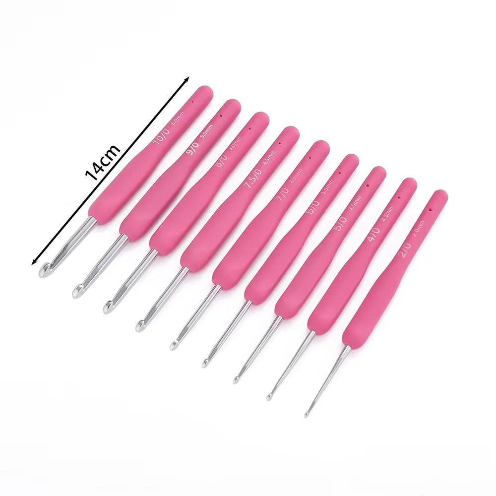 1pc Crochet Hooks Hand Knitted Crochet Colorful Rubber Handle Knitting Ergonomics Handle DIY  Jewelry Making Crochet Vera Lux