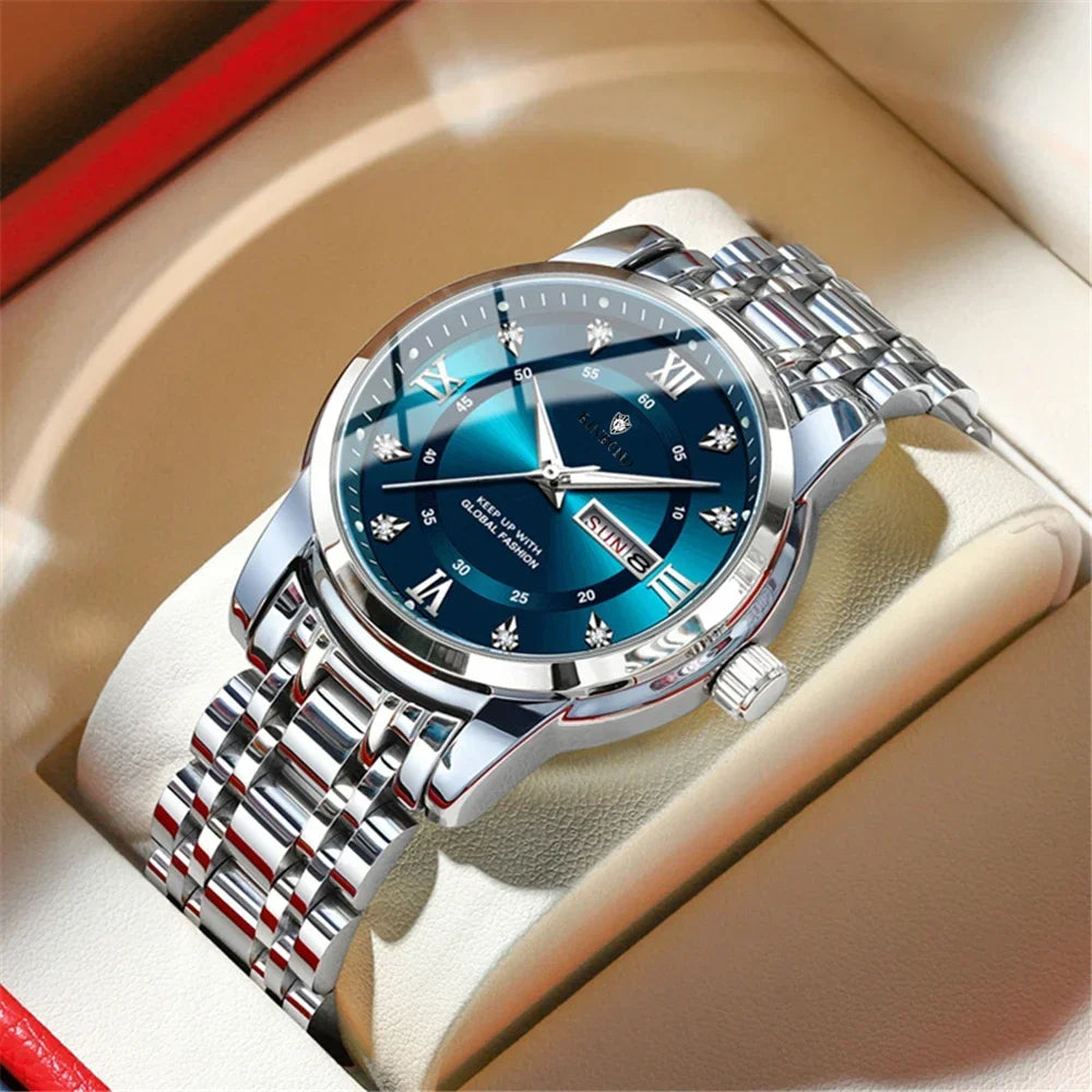 New Gifts Casual Business Diamond Clock Men Luxury Watch Automatic Watches Mens Fashion Quartz Wristwatches Gold Reloj Hombre Vera Lux