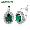 925 Silver Green/White Zircon Drop Earring For Women Wedding Jewelry Vera Lux