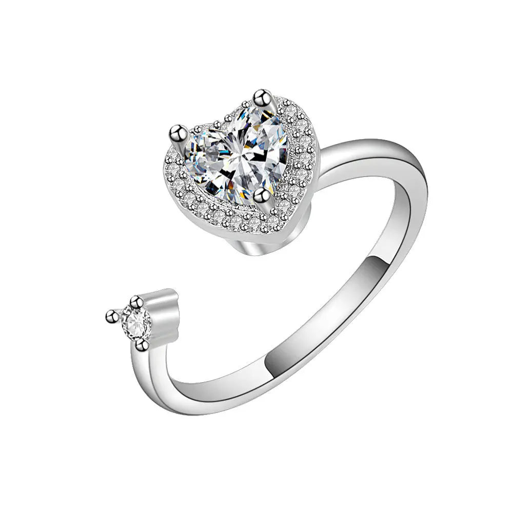 2025 New Rotating Anxiety Knuckle Ring For Women Adjustable And Stackable Open Couple Rings Party Jewelry Gifts Anillo Vera Lux