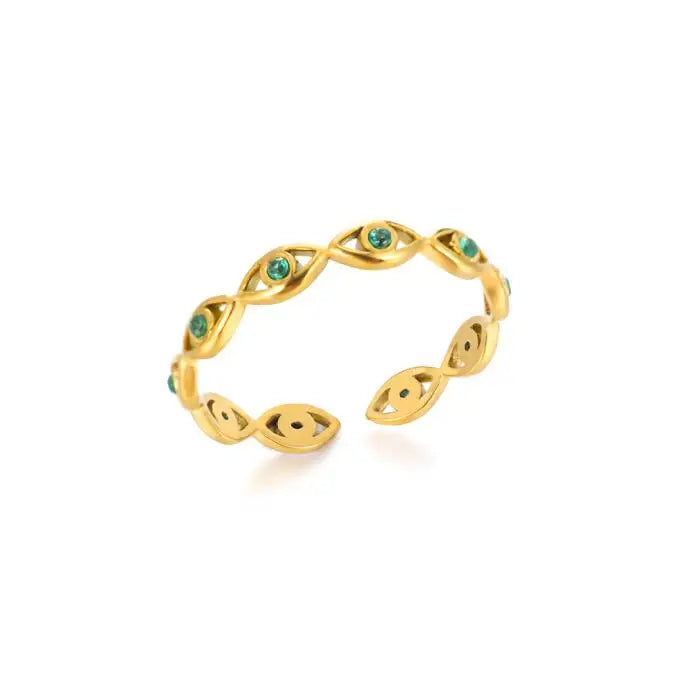 Minimalist Texture Stainless Steel Geometric Rings For Women Gold Color Opening Couple Ring Aesthetic Wedding Christmas Jewelry Vera Lux