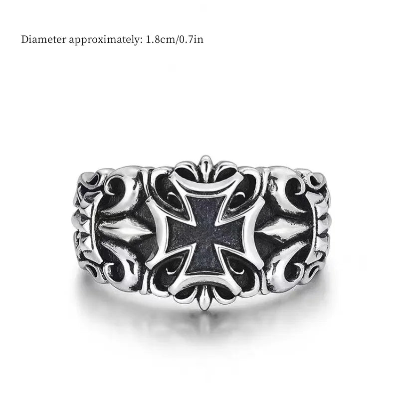 New Punk Large Cross Ring Adjustable Size Fashion Men's Personalized Design Jewelry Street Retro Gothic Trend JewelryAccessories Vera Lux