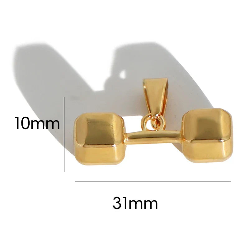 18k Gold Plated 316l Stainless Steel Vintage Pyramid Pharaoh Pistol Barbell Pendant Charm - Unisex Trendy Jewelry Vera Lux