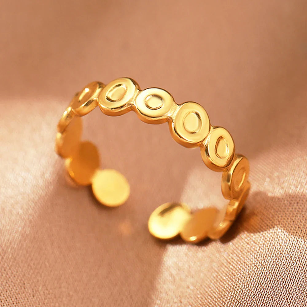Stainless Steel Rings Simpler Geometric Fashion Vintage Fine Adjustable Open Rings For Women Jewelry Weddings Gifts New Trendy Vera Lux