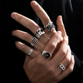 Punk Gothic Skeleton Unisex Ring Set Grunge Butterfly Frog Woman Man Jewelry Hip Hop Party Street Ring 2024 New Jewelry Gift Vera Lux