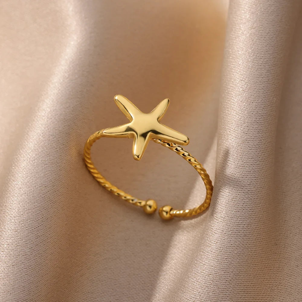 Stainless Steel Rings for Women Waterproof Open Gold Color Ring Wedding Couple Band Jewelry Gifts Free Shipping Items anillos Vera Lux