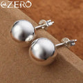 925 Sterling Silver classic 8mm 10MM beads studs Earrings for Women Fashion Christmas gifts Street all-match party Jewelry Vera Lux