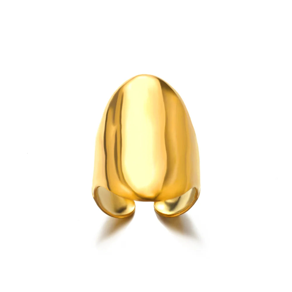 316L Stainless Steel Rings for Women Gold Color Multilayer Geometric Open Ring Vintage Waterproof Wedding Aesthetic Jewelry Gift Vera Lux