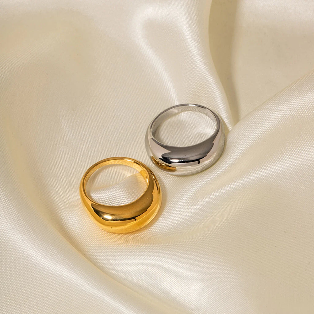 SUNIBI Fashion Simple Stainless Steel Rings for Women Arc Rings Jewellery Couple Anniversary Geometric Ring Size 5 6 7 8 Jewelry Vera Lux