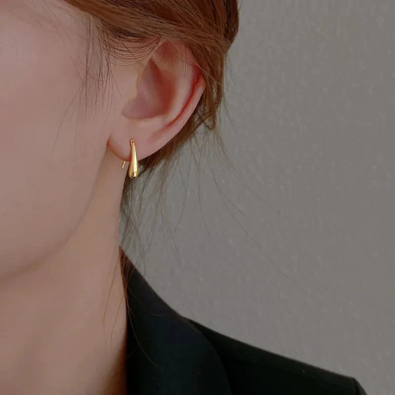 Sliver-plated Water Drop Shape Earrings for Women  Simple Temperament Ins Retro Jewelry Party Birthday Gifts Vera Lux