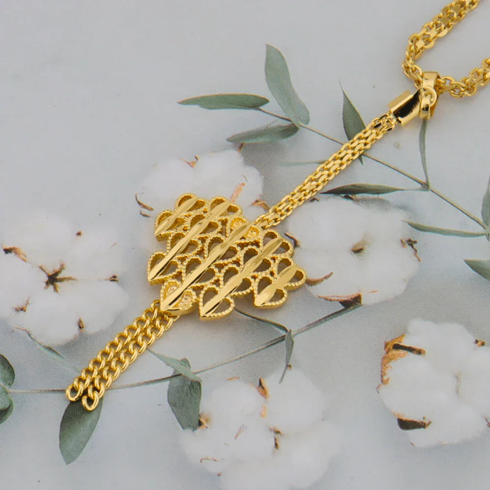 Gold-Plated Necklace Earrings Jewelry Set For Woman Fashion Charms Party Bridal Weddings Engagement Jewellery Gift Vera Lux