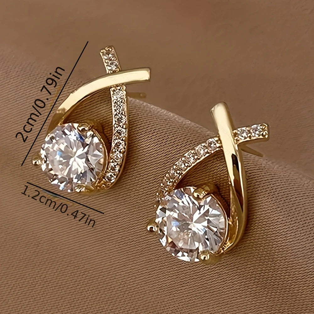 1 pair of luxurious and fashionable twisted S925 silver droplet cube earrings for decoration Vera Lux
