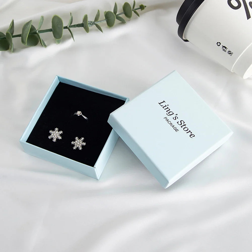 24Pcs Personalized Logo Jewelry Paper Gift Box Wedding Favors Ring Earring Necklace Pendant Bracelet Stud Bag Storage Packaging Vera Lux