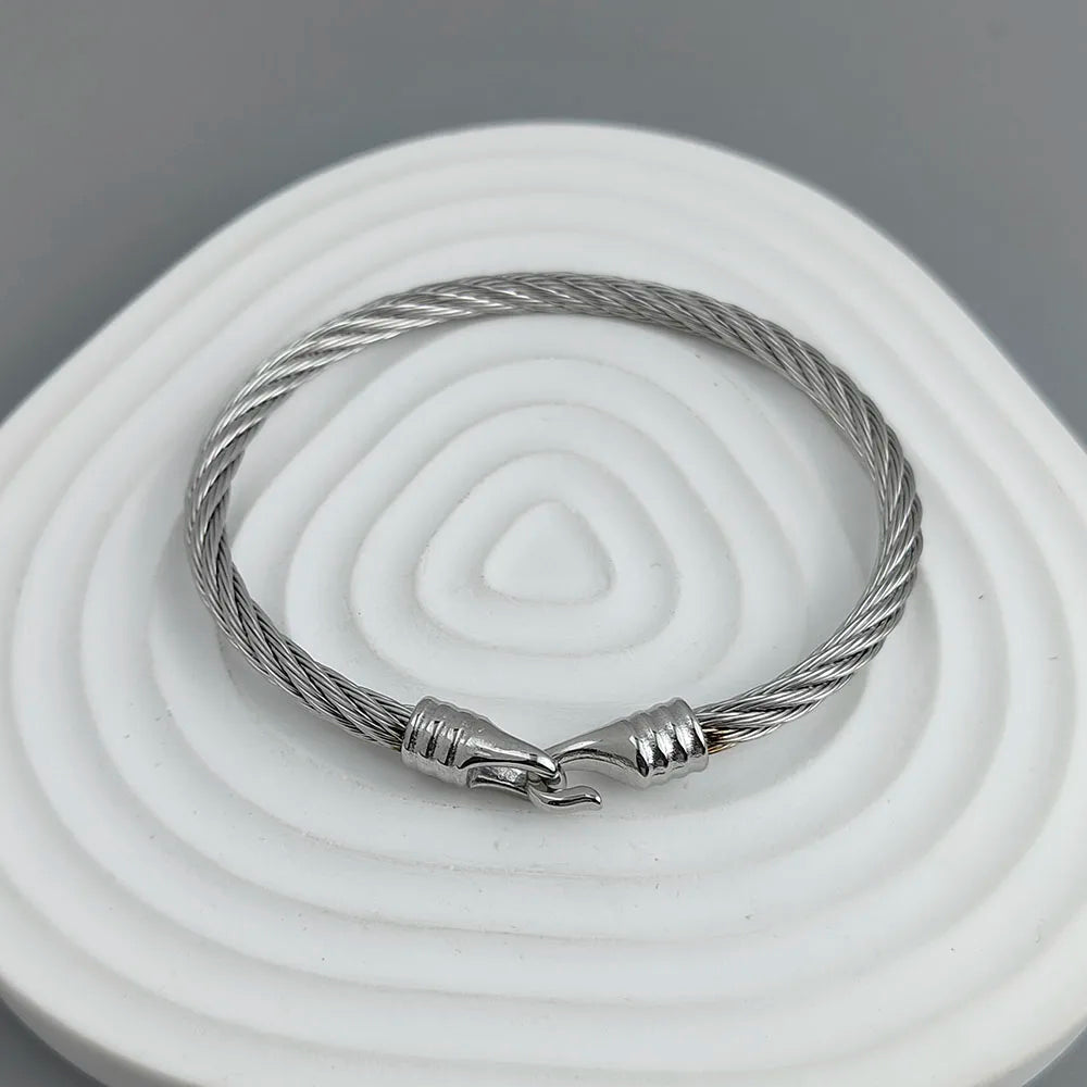 New steel wire button hook gold-plated stainless steel bracelet 18K, high quality waterproof couple bracelet, wife gift Vera Lux