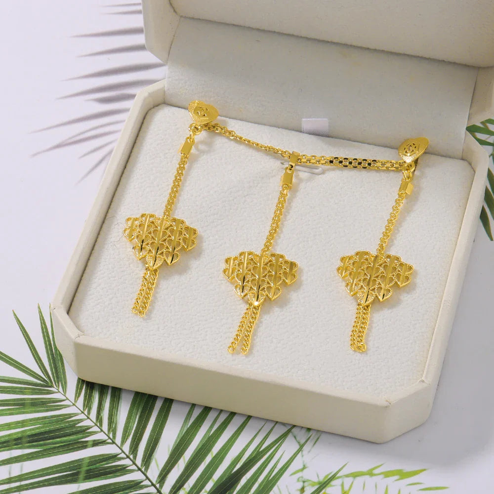 Gold-Plated Necklace Earrings Jewelry Set For Woman Fashion Charms Party Bridal Weddings Engagement Jewellery Gift Vera Lux