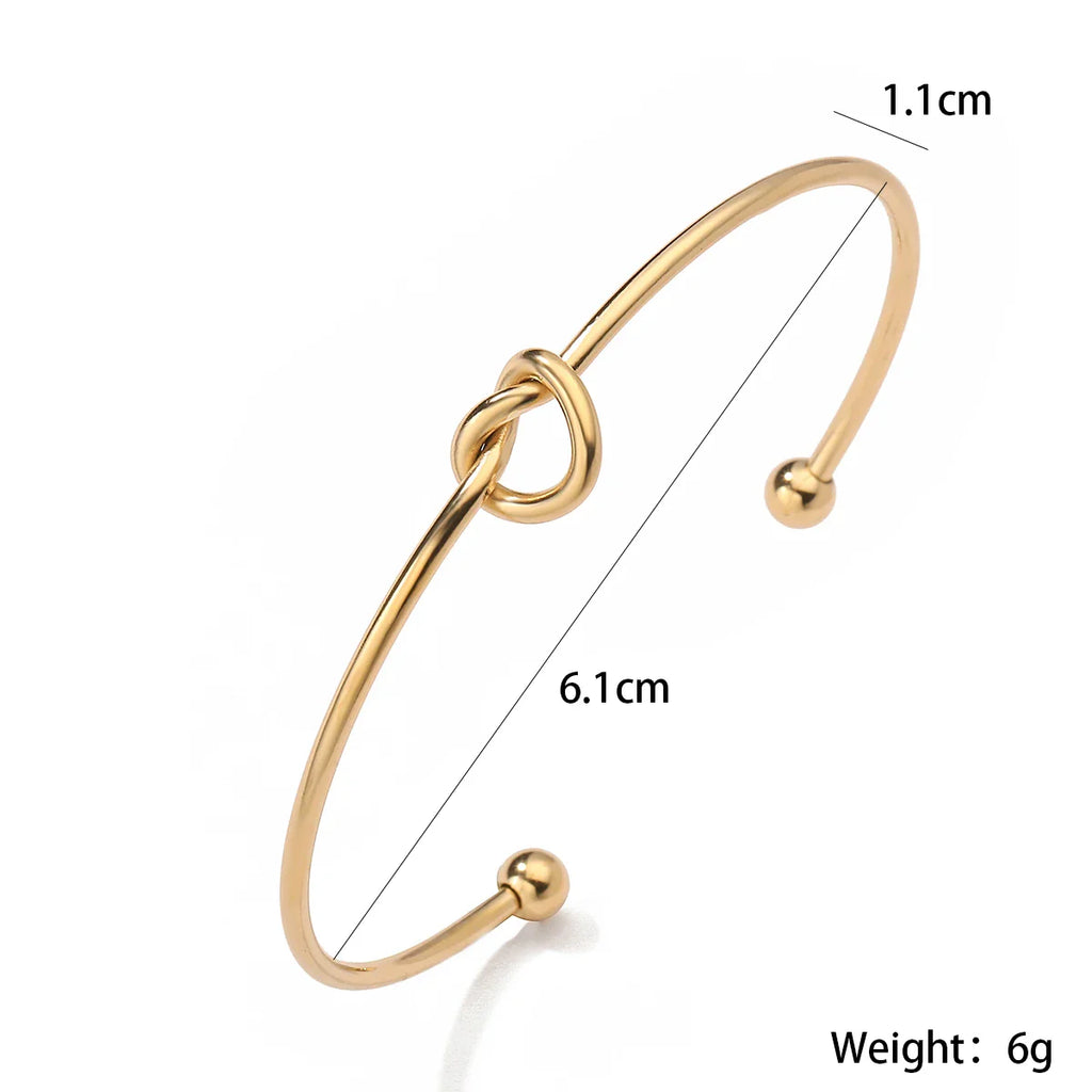 NEWBUY 2026 New Arrival Silver/Gold Color knot Design Bangles For Women Non-Fading Stainless Steel Jewelry Vera Lux