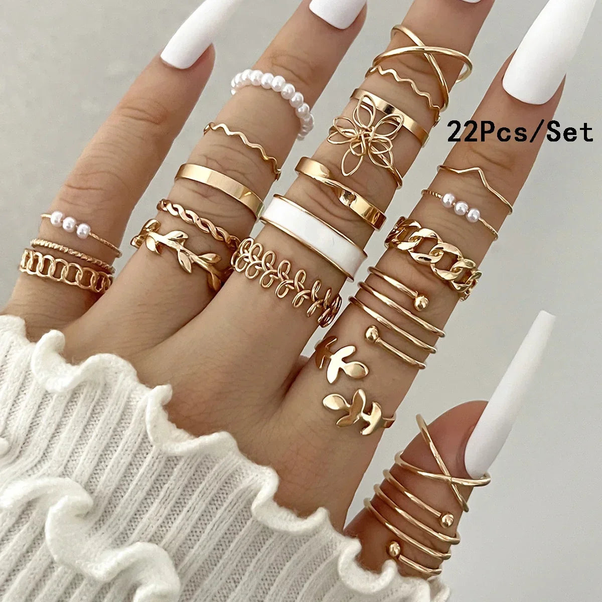 30Pcs Gold Color Knuckle Rings Set For Women Bohemian Geometric Finger Ring Girls Wedding Party Jewelry Gift Vera Lux