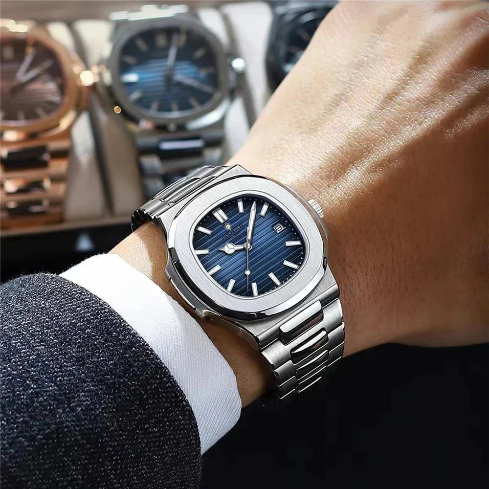 New Casual Business Movement Clock Men Luxury Watch Automatic Watches Mens Fashion Quartz Wristwatches Gifts Relogio Masculino Vera Lux