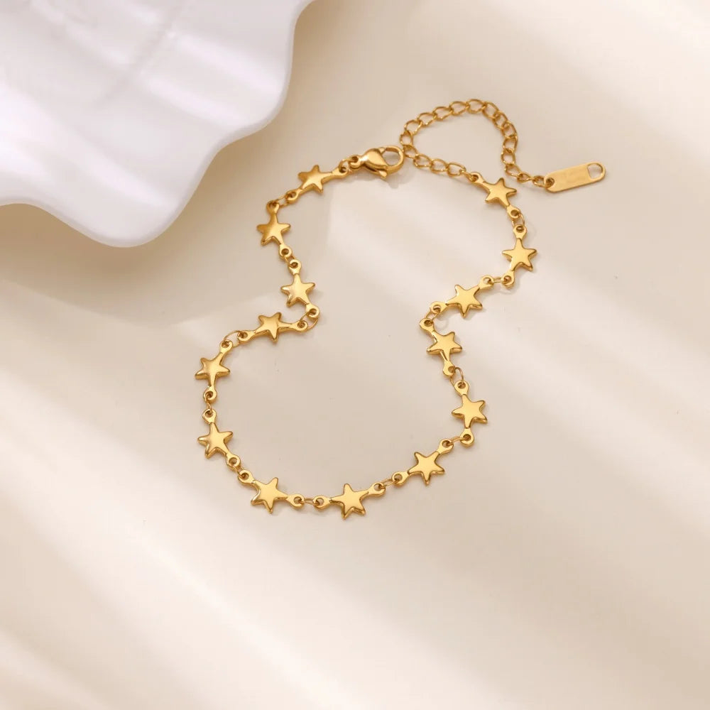 Stainless Steel Heart Bracelets For Women Gold Color Geometric Heart Bracelet Fashion Wedding Waterproof Jewelry Gift Vera Lux