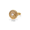 Zirconia Flower Rings for Women Opening Stainless Steel Gold Color Ring Wedding Couple Band Waterproof Jewelry Vera Lux