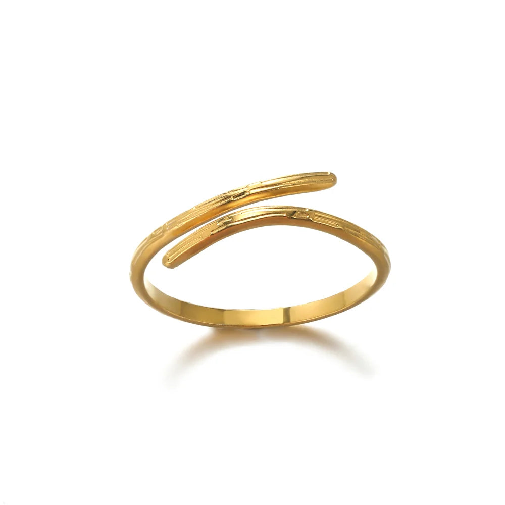 316L Stainless Steel Rings for Women Gold Color Multilayer Geometric Open Ring Vintage Waterproof Wedding Aesthetic Jewelry Gift Vera Lux
