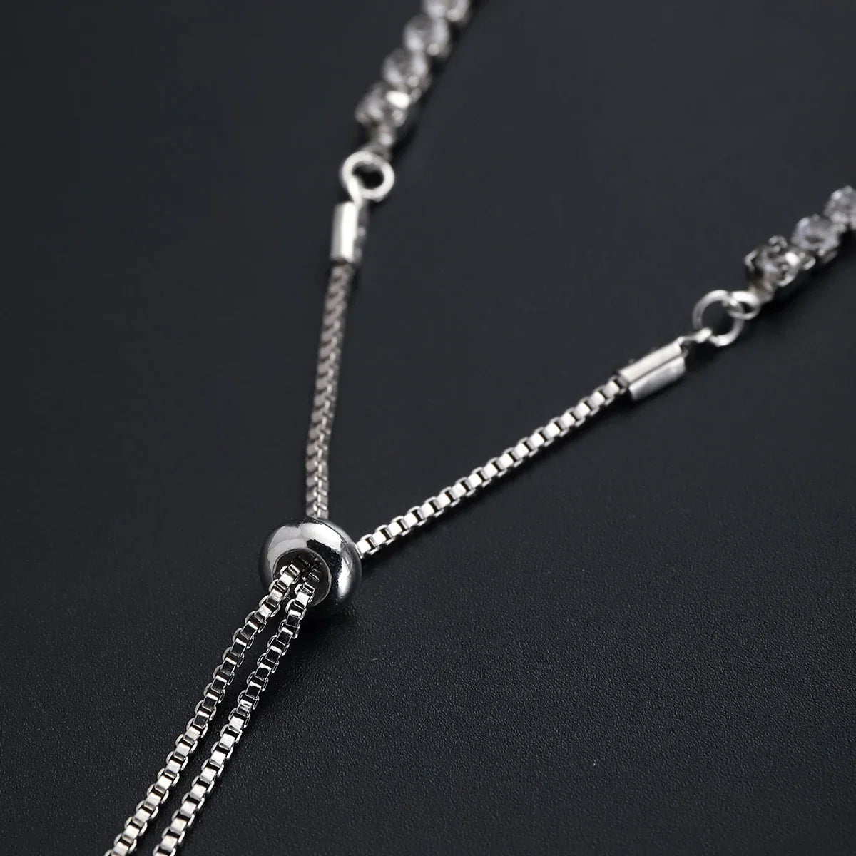 Fine Silver Bracelet Elegant Zircon Tennis Crystal Chain for Women lady Fashion Noble Engagement Wedding Glam Vera Lux