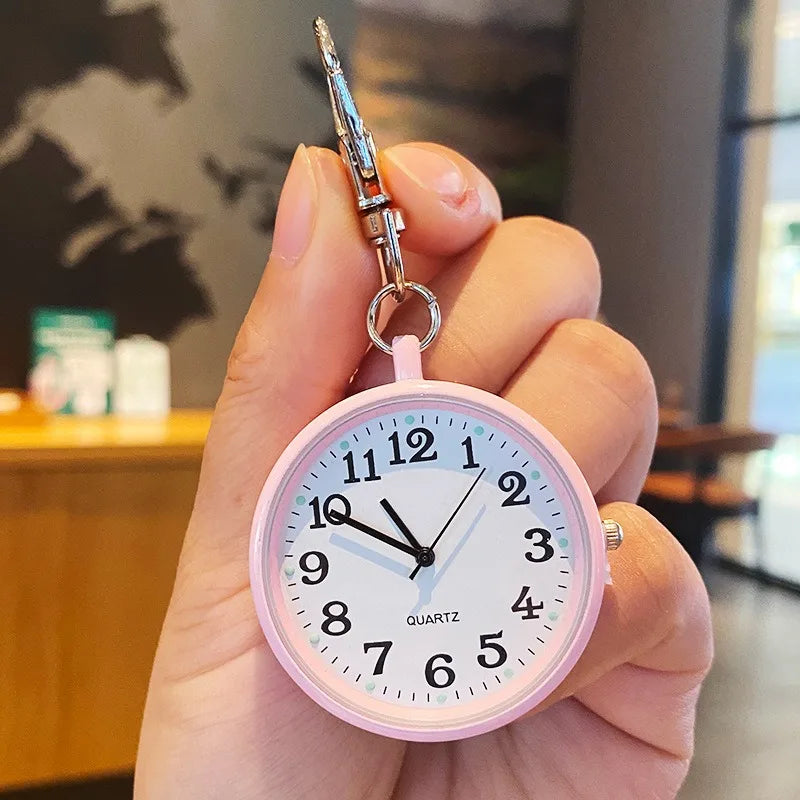 Pocket Watches Nurse Pocket Watch with Keyring Doctors Student Exam Quartz Watch Medical Vintage Watch Child Gift Vera Lux