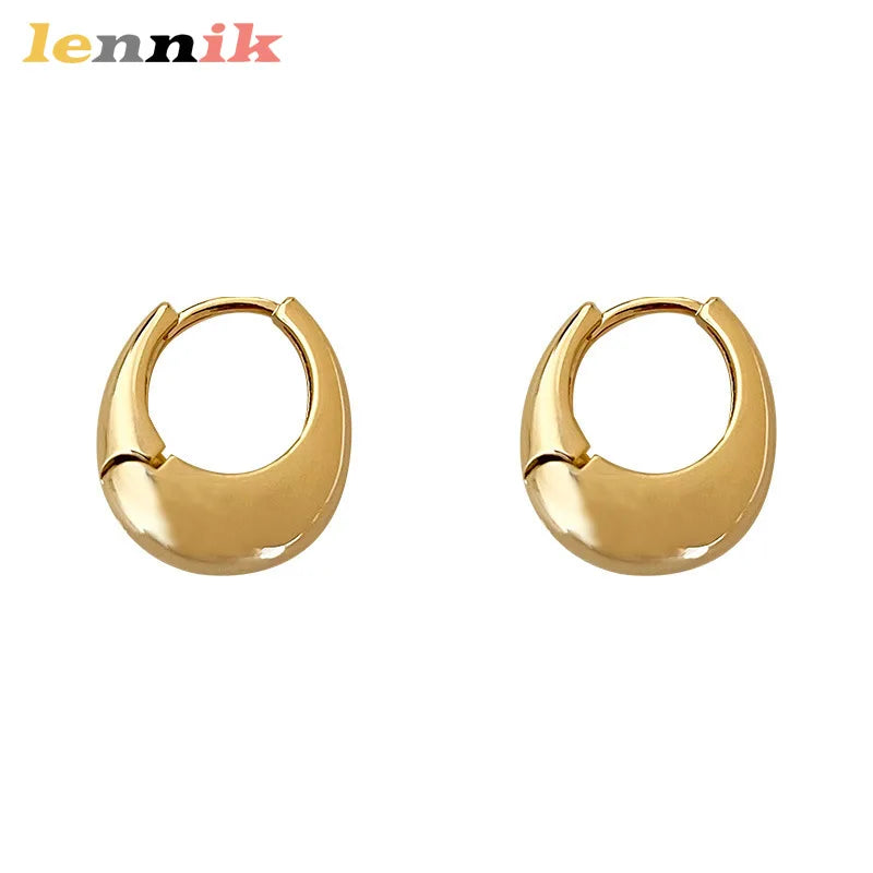 LENNIKOval Elegant Earrings, Women’s 3D Metal Design, Fit for Work/Casual Outfits, Flattering on All Faces, Perfect Gift Choice Vera Lux