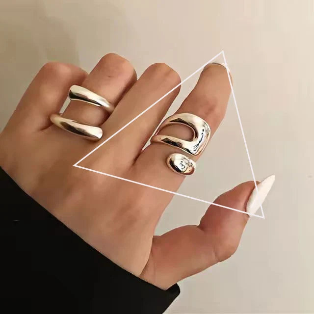 925 Sterling Silver Chain Knot Ring For Women Wrap Wide Band Rock Geometry Punk Jewelry Gift Wholesale Dropshipping Vera Lux