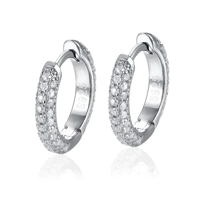 NeeTim Full Moissanite Diamond Earrings 925 Sterling Silver with Gold Plated Wedding Engagement Party Fine Jewelry for Women Vera Lux