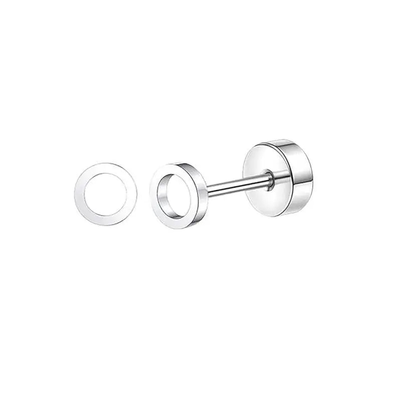 2PCS/Set Stainless Steel Heart Moon Earbone Stud Screw Ball Stud Earrings for Women Fashion Ear Tragus Cartilage Body Piercing Vera Lux