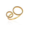 Zircon Double Circle Rings For Women Stainless Steel Adjustable Geometric Circle Ring Wedding Party Aesthetic Jewerly Gift femme Vera Lux