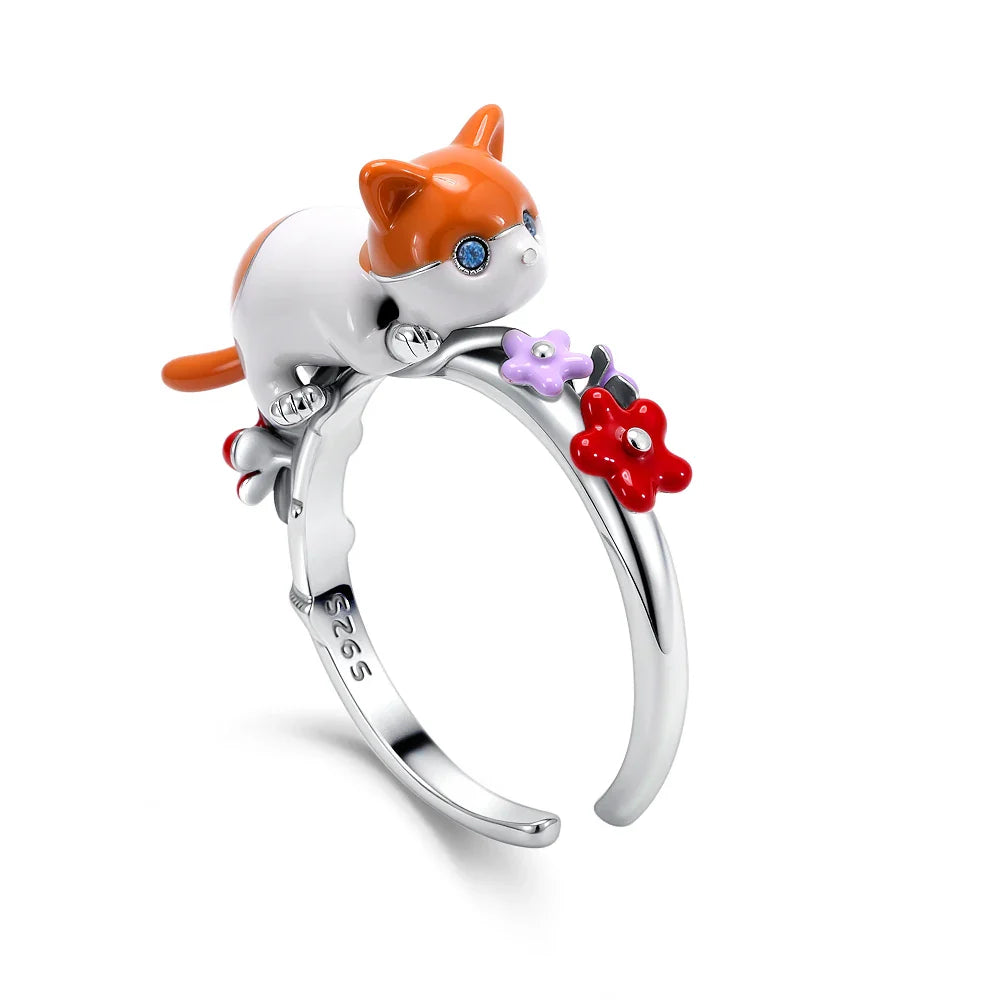 2026 Hot Selling 925 Silver Cute Puppy Flower Elephant Clover Ring Suitable for Wedding Rings, Jewelry Gifts Vera Lux