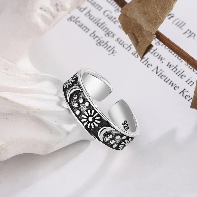 925 Sterling Silver Sun Moon Rings For Women Engagement Luxury Jewelry Vintage Accessories Wholesale Vera Lux