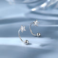 925 Silver Star Flash Crystal Summer Small Fresh Female 2022 New Trendy Personality Earrings Vera Lux