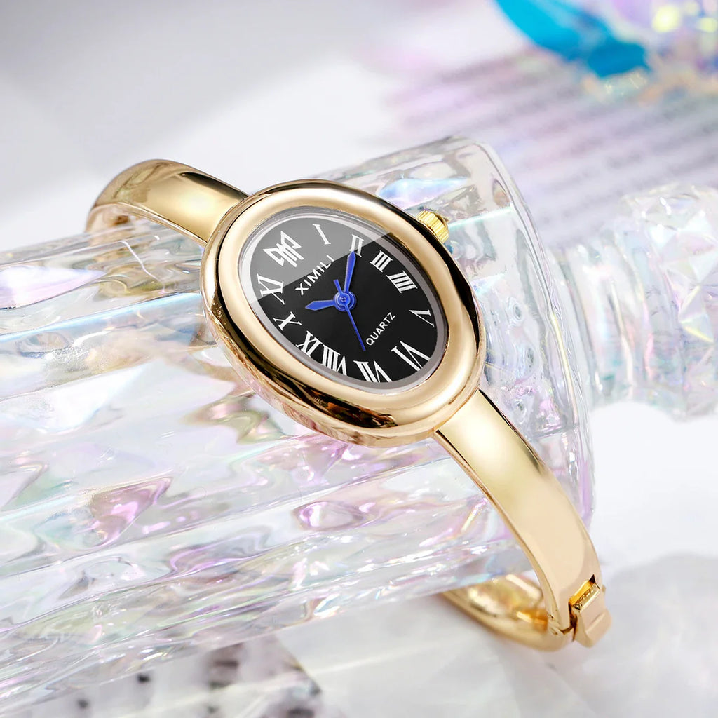 Elegant Oval Dial Women Watches Fashion Bracelet Strap Ladies Quartz Wristwatch Reloj Mujer Girls Clock Gift Vera Lux