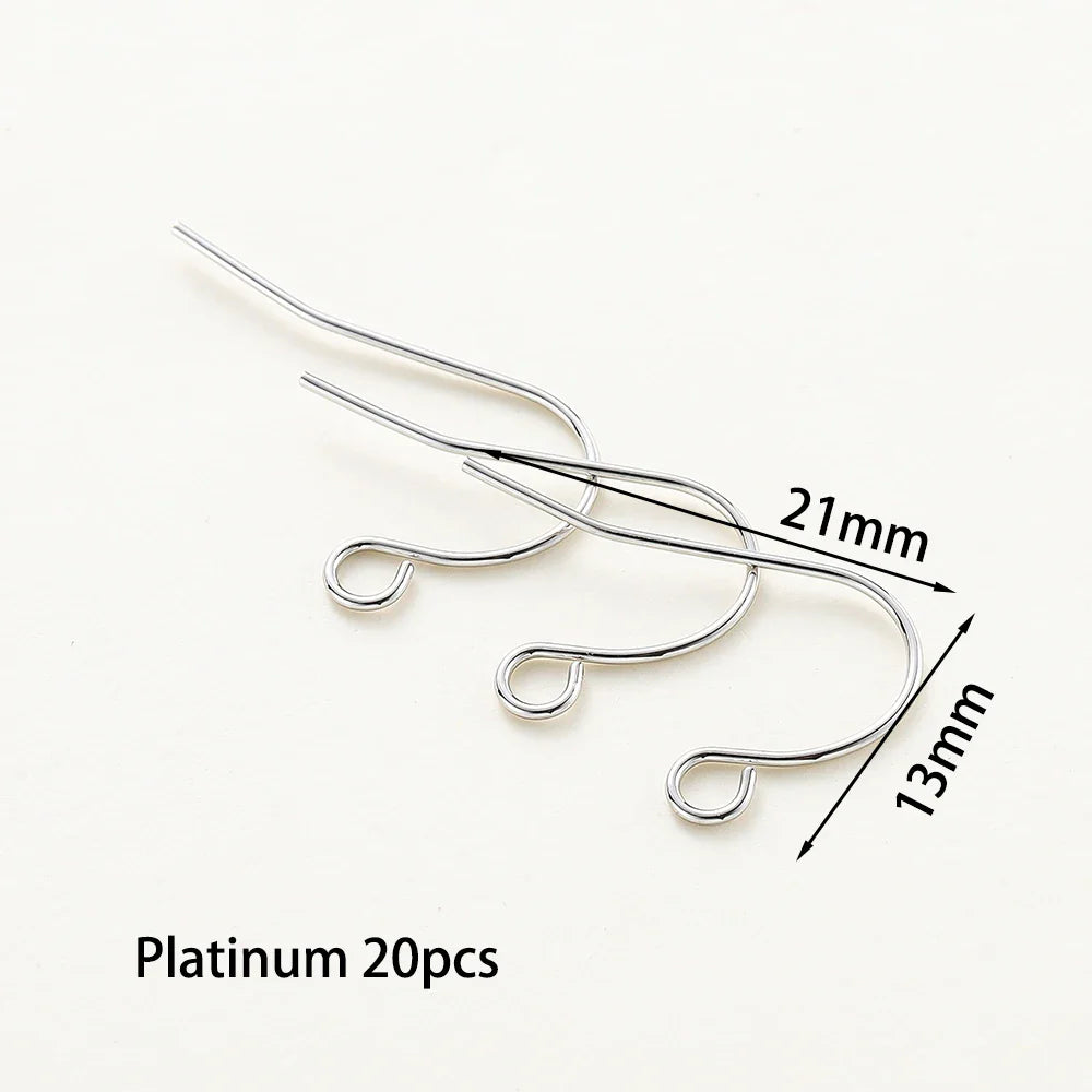 20pcs/lot 6 Styles 14K 18K Gold Plated Earring Wires With Ear Hook Earrings Clasp Findings Supplies For  DIY Jewelry Making Vera Lux