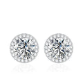 NeeTim 0.5-2CT Moissanite Stud Earrings for Women Sparkling Lab Diamond Sterling Silver S925 Wedding Party Jewelry Certified Vera Lux
