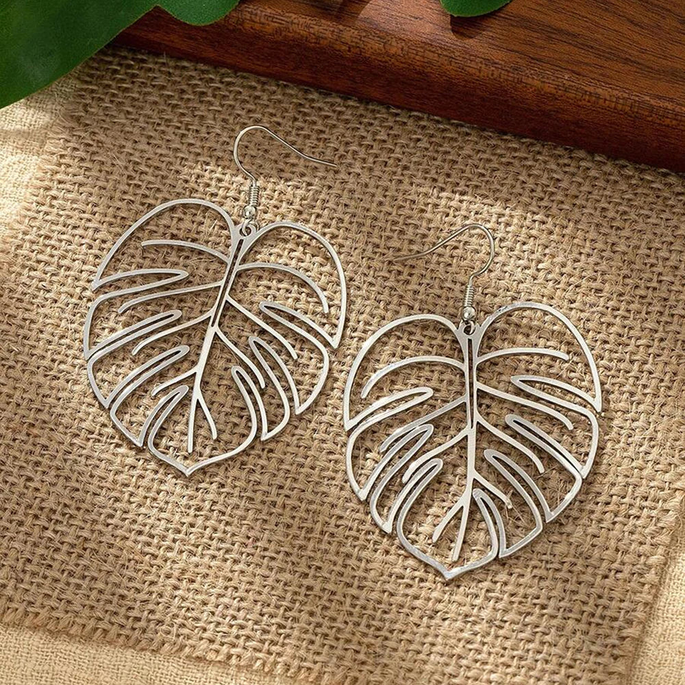 DOTIFI Stainless Steel Bohemian Hollow Exaggerated Leaf Dangle Drop Earring For Women Lady Geometric Female Jewelry Vera Lux