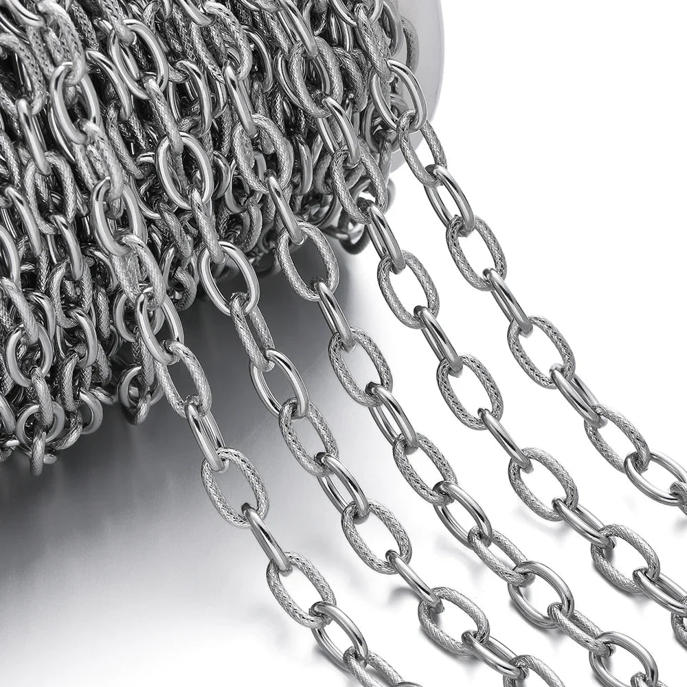 1Meter/Pack 304 Stainless Steel Knot Gold Steel Color Handmade Chains for DIY Necklace Bracelets Jewelry Making Accessories Vera Lux