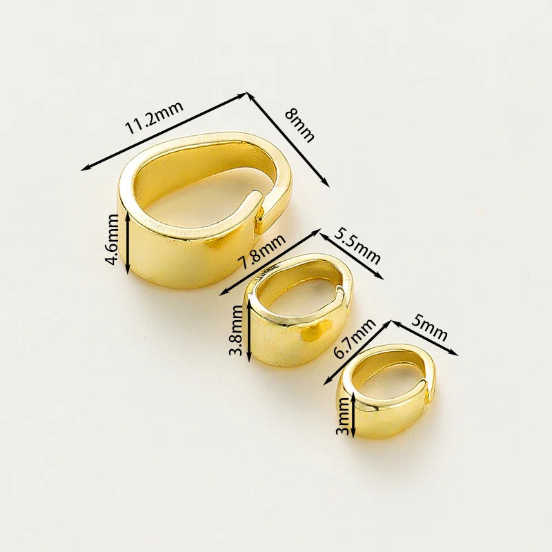 20pcs/lot 14K 18K Gold Color Pendant Pinch Bail Clips Melon Seeds Charm Clasps Connector Bulk For DIY Nacklace Making Findings Vera Lux