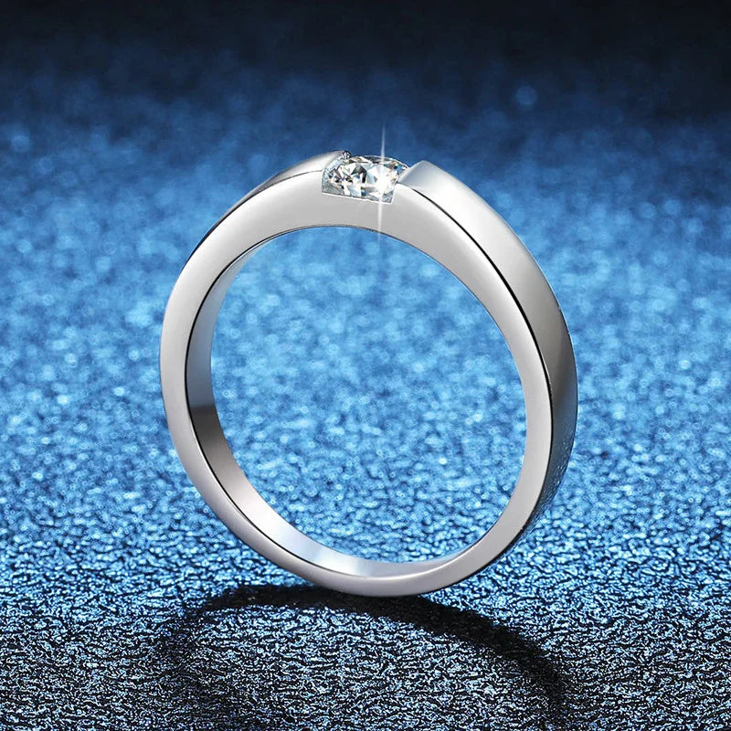NeeTim 4mm D Color Moissanite Ring for Couple Women Men 925 Sterling Silver Lab Diamond Engagement Wedding Rings Jewelry Bands Vera Lux