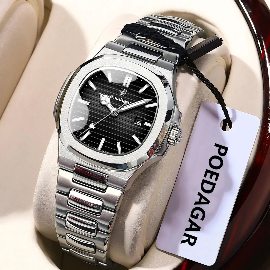POEDAGAR Elegant Women's Quartz Watches Waterproof Luminous Date Ladies Wristwatch Stainless Steel Fashion Watch For Woman Reloj Vera Lux