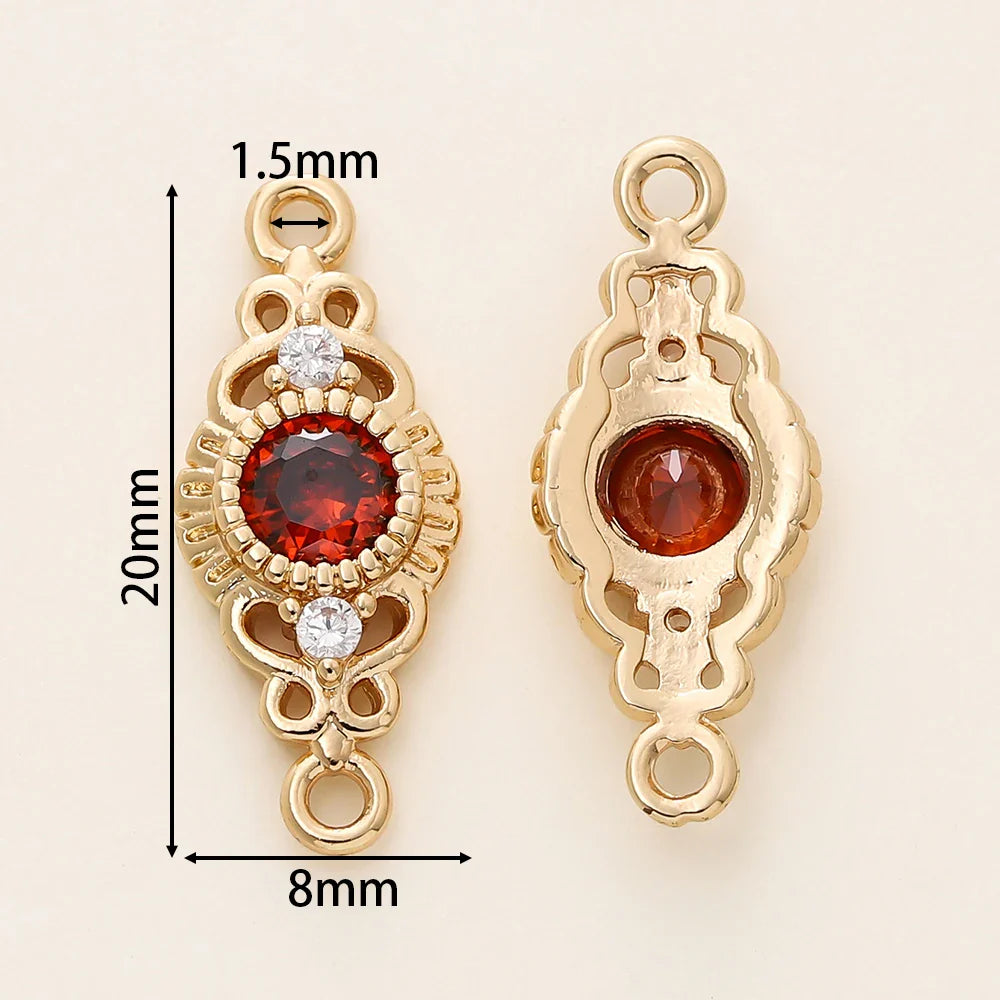 5/10Pcs/Pack 18K Gold Color Plated Metal Brass 2 Holes Oval Connector Pendants for DIY Necklace Jewelry Making Accessories Vera Lux