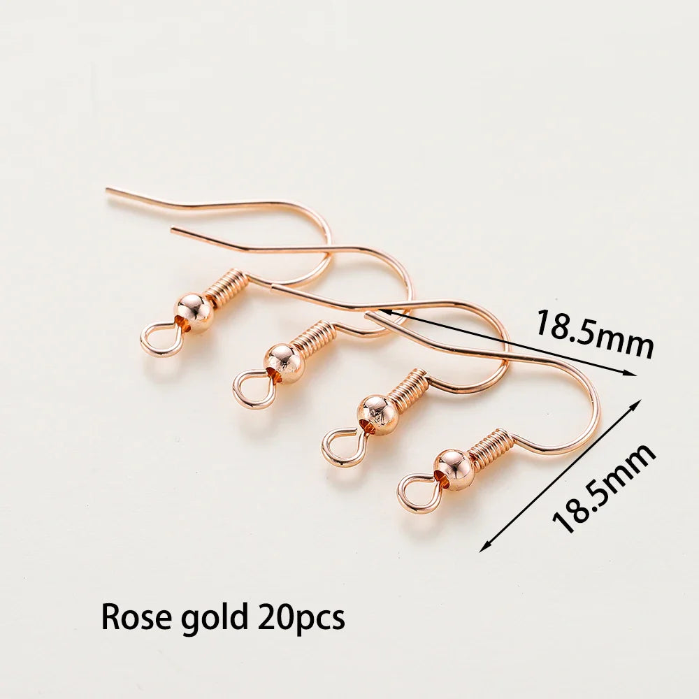 20pcs/lot 6 Styles 14K 18K Gold Plated Earring Wires With Ear Hook Earrings Clasp Findings Supplies For  DIY Jewelry Making Vera Lux