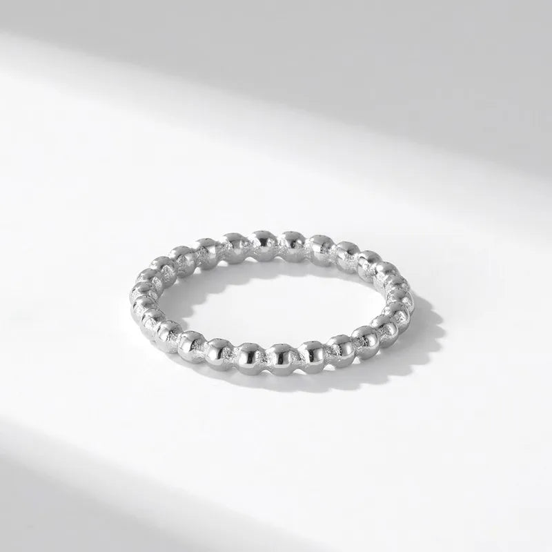 2mm Stainless Steel Stackable Ring Beads Eternity Band for Women Girl Size 5-11 Vera Lux