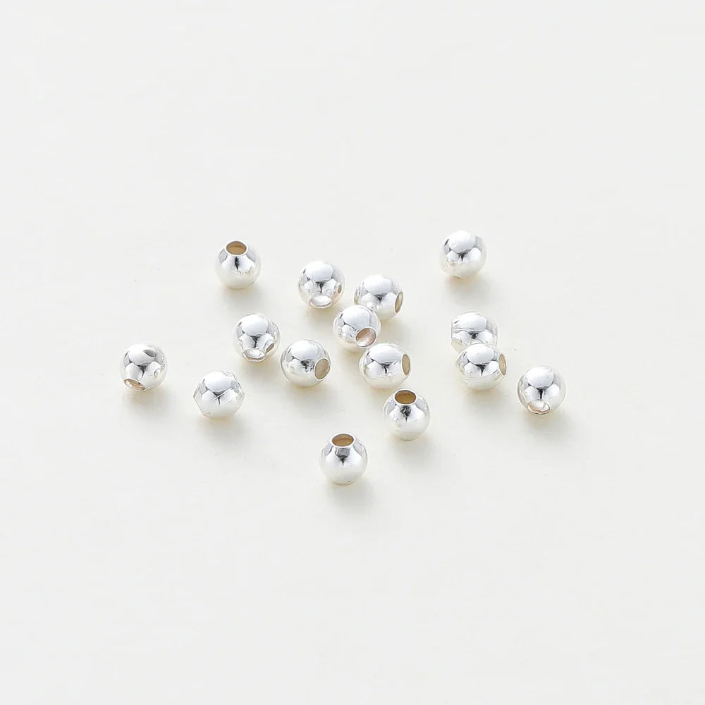 30-100Pcs 14K/18K Gold Color Plated Brass 2/2.5/3/4/5/6mm Spacer Beads for Jewelry Making Beads Accessories Findings Wholesale Vera Lux