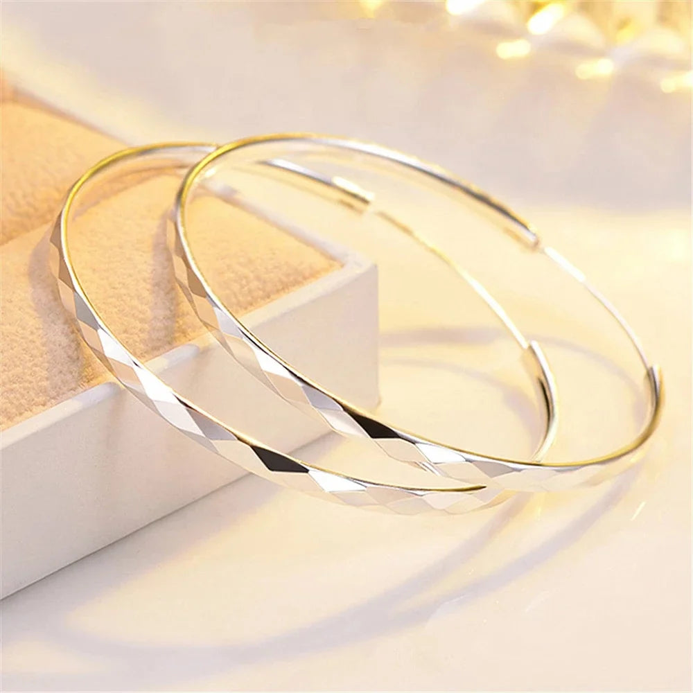 Fine 925 Sterling Silver Luxury 5CM Big Circle Hoop Earrings for Women Charms Original Designer Party Wedding Jewelry Gifts Vera Lux