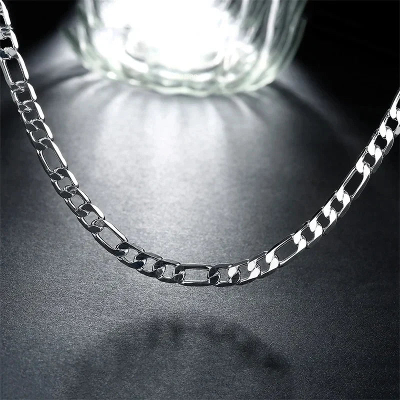 Men's 925 Sterling Silver 2MM/4MM/6MM/8MM/12MM Chain Necklace 16-30 Inch for Man Women Fashion Jewelry High End Necklace Vera Lux